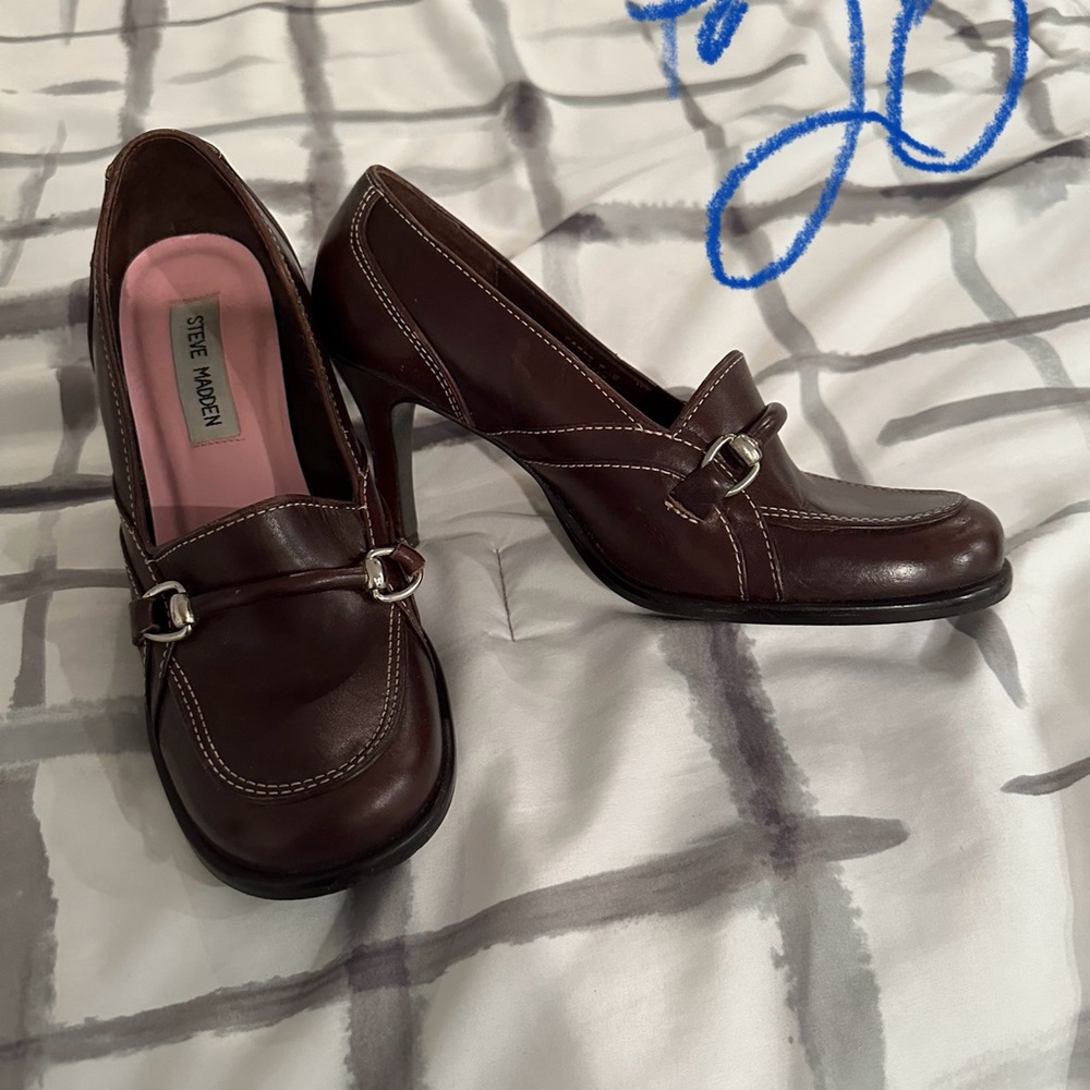 Steve Madden Chocolate Brown Heels with Buckle